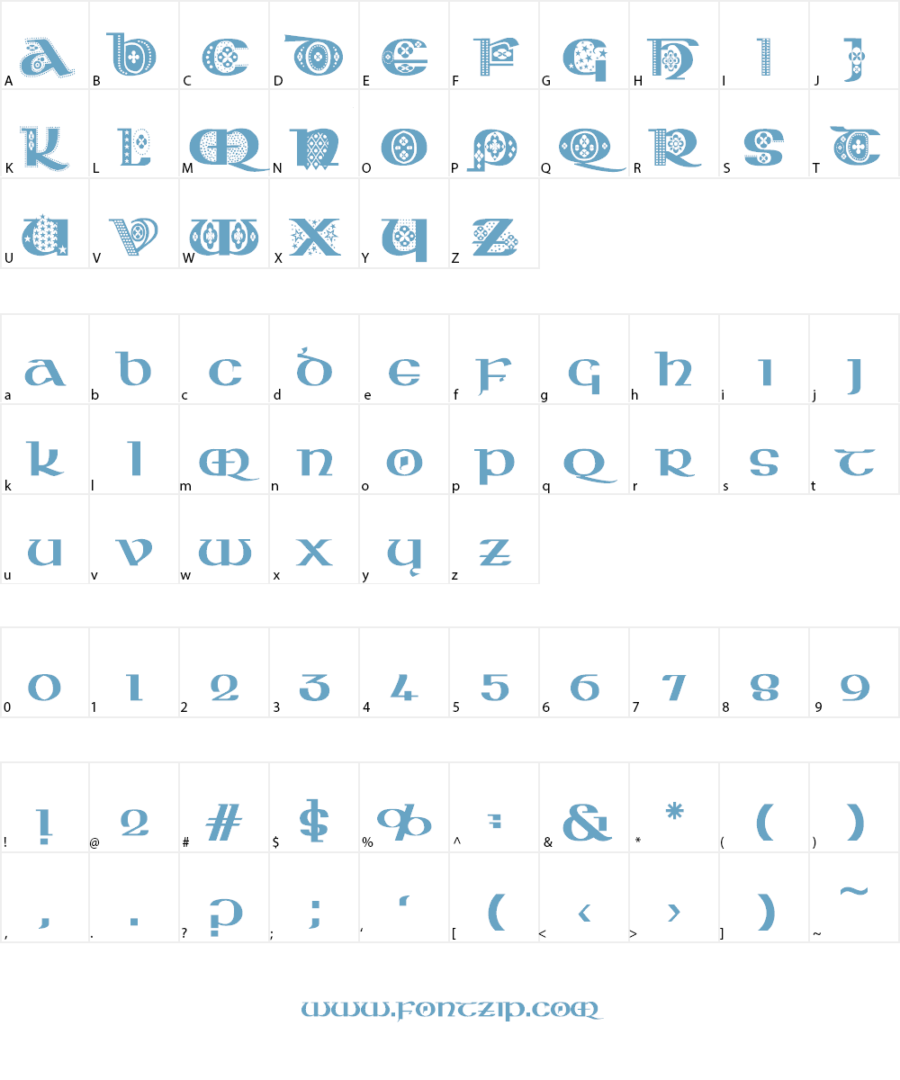 Kingthings Kelltika Font Character